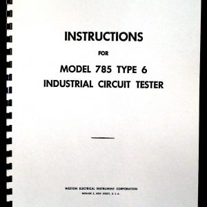 Weston 779 type 1 Analyzer Manual 