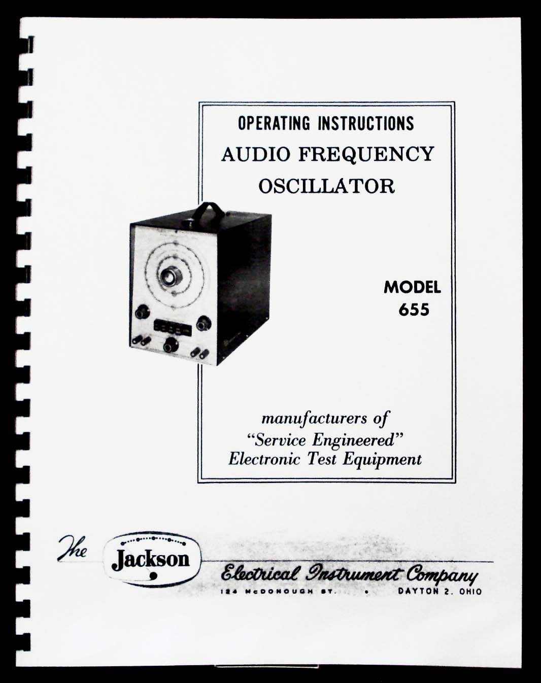 Jackson TVG-2 TVG2 Television Signal Generator Manual 