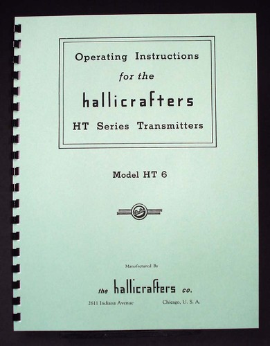 Hallicrafters HG1 HG-1 RF Signal Generator Assembly Operating Manual 