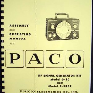 Paco C-20 C-20 Resistance Capacitance Ratio bridge Kit Manual 