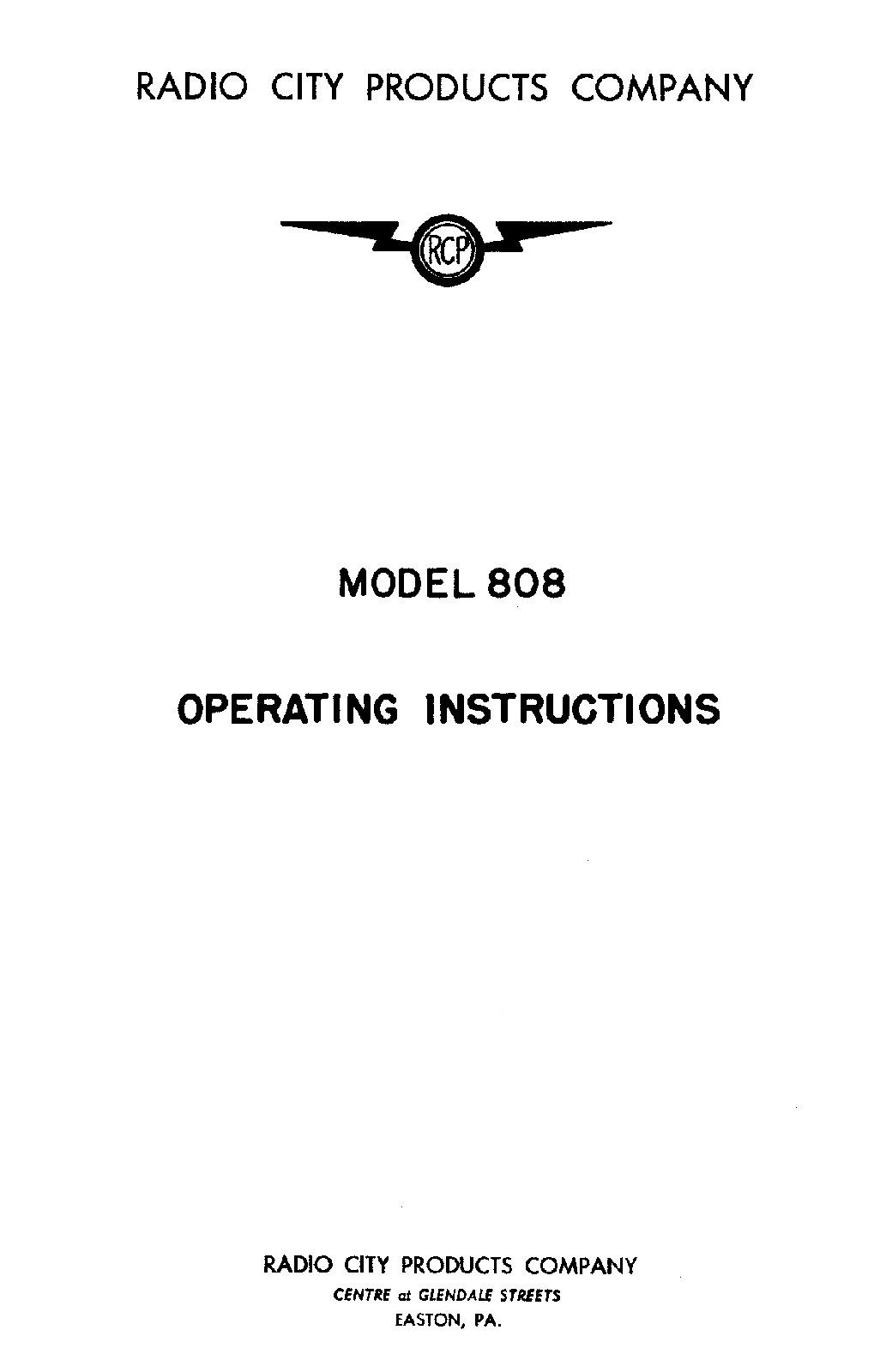 RCP 322 322A 802NA Tube Tester Manual 